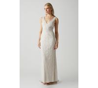 Coast Women's Plunge Floral Vintage Embellished Wedding Dress in Ivory | Size: 14 Coast Ivory 14