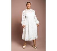 Coast Women's Plus Lace Panelled Long Sleeve Dress in Ivory | Size: 18 Coast Ivory 18