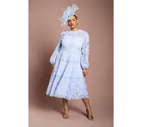 Coast Women's Plus Lace Panelled Long Sleeve Dress in Lavender | Size: 24 Coast Lavender 24