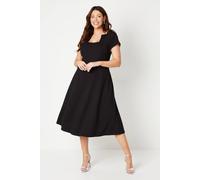 Coast Women's Plus Ponte Midi Dress With Square Neckline in Black | Size: 18