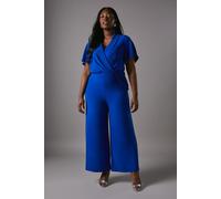 Coast Women's Plus Shawl Collar Wrap Front Jumpsuit in Cobalt | Size: 26 Coast Cobalt 26