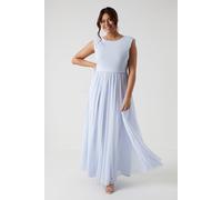 Coast Women's Plus Size Cowl Back Stretch Mesh Bridesmaid Maxi Dress in Ice Blue | Size: 22 Coast Ice Blue 22