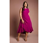 Coast Women's Plus Size Crepe Ruffle Dress in Berry | Size: 26 Coast Berry 26