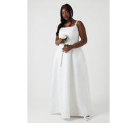 Plus Size Structured Satin Full Skirt Wedding Dress Coast Ivory 18