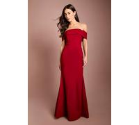 Coast Women's Ponte Bardot Maxi Dress in Burgundy | Size: 16