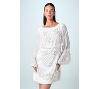 Coast Women's Premium Beaded Placement Artwork Bridal Mini Dress in Ivory | Size: 10 Coast Ivory 10