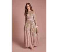 Coast Women's Premium Hand Embellished Maxi Dress in Blush | Size: 10 Coast Blush 10