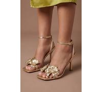 Coast Primrose Faux Leather Corsage High Stiletto Heeled Sandals, 4, Gold