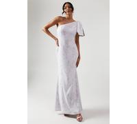 Coast Women's Printed Bow One Shoulder Bridesmaid Dress in Lilac Haze | Size: 10
