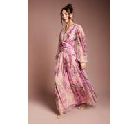 Coast Women's Printed Floral Mesh Midaxi Dress in Pink | Size: 10
