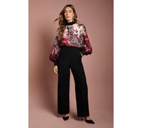 Coast Women's Printed Organza Long Sleeve Jumpsuit in Black | Size: 12 Coast Black 12
