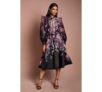 Coast Women's Printed Organza Midi Skirt in Black | Size: 10 Coast Black 10