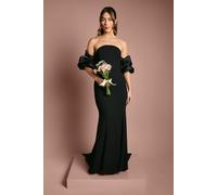 Coast Women's Puff Sleeve Bardot Fishtail Maxi Dress in Black | Size: 18 Coast Black 18