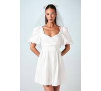 Coast Women's Puff Sleeve Full Skirted Mini Dress With Tie Back in Ivory | Size: 14 Coast Ivory 14