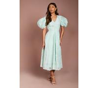 Coast Women's Puff Sleeve Lace Midi Dress in Mint | Size: 12
