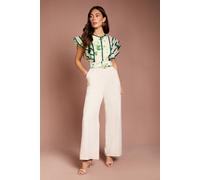 Coast Women's Ruffle Shoulder Printed Floral Jumpsuit in Ivory | Size: 10