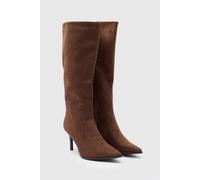 Coast Women's Sasha Faux Suede High Leg Stiletto Heeled Boots in Tan | Size: 4