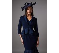 Coast Women's Satin Back Crepe Tailored Jacket With Peplum in Navy | Size: 8 Coast Navy 8
