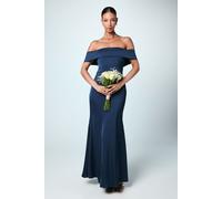 Coast Women's Satin Bardot Maxi Bridesmaid Dress in Navy | Size: 12 Coast Navy 12