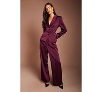 Coast Women's Satin Detail Fitted Trousers in Fig | Size: 14