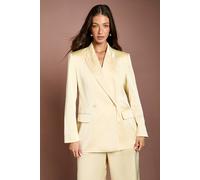 Coast Women's Satin Double Breasted Blazer in Lemon | Size: 10