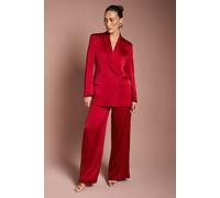Coast Women's Satin Flare Trouser in Burgundy | Size: 8 Coast Burgundy 8