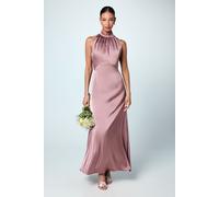 Coast Women's Satin Halterneck Maxi Bridesmaid Dress in Mink | Size: 12 Coast Mink 12