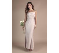 Coast Women's Satin Strappy Cowl Neck Bridesmaid Dress in Blush | Size: 16