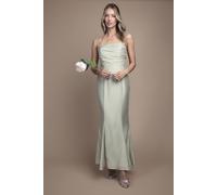 Coast Women's Satin Strappy Cowl Neck Bridesmaid Dress in Sage | Size: 18