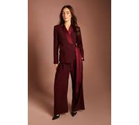 Coast Women's Satin Trim Detail Trouser in Burgundy | Size: 16