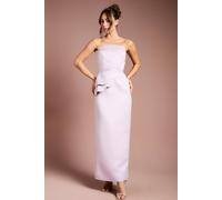 Coast Women's Scallop Detail Bandeau Structured Satin Maxi Dress in Lilac | Size: 18