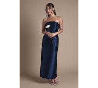 Coast Women's Scallop Detail Twill Column Bridesmaid Dress in Navy | Size: 12 Coast Navy 12