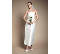 Coast Women's Scallop Detail Twill Column Wedding Dress in Ivory | Size: 18