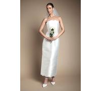 Coast Women's Scallop Detail Twill Column Wedding Dress in Ivory | Size: 18 Coast Ivory 18