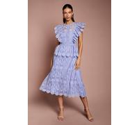 Coast Women's Scallop Organza Frill Midi Dress in Lavender | Size: 12