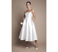 Coast Women's Scalloped Strapless Midi Wedding Dress in Ivory | Size: 16