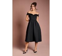 Coast Women's Scuba Sweetheart Neckline Midi Dress in Black | Size: 10 Coast Black 10