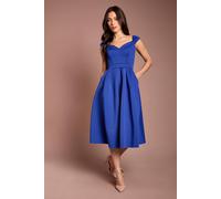 Coast Women's Scuba Sweetheart Neckline Midi Dress in Cobalt | Size: 10