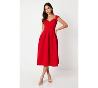 Coast Women's Scuba Sweetheart Neckline Midi Dress in Red | Size: 16
