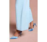 Coast Women's Selene Satin Pearl Trim Slingback High Heel Court Shoes in Blue | Size: 4 Coast Blue 4