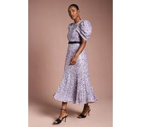 Coast Women's Sequin Embellished Puff Sleeve Midi Dress in Lilac | Size: 14 Coast Lilac 14