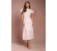 Coast Women's Sequin Lace Tiered Midi Dress in Blush | Size: 14 Coast Blush 14
