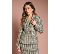 Coast Women's Sequin Tweed Fitted Blazer in Mono | Size: 10 Coast Mono 10