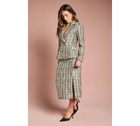 Coast Women's Sequin Tweed Midi Skirt in Mono | Size: 14 Coast Mono 14