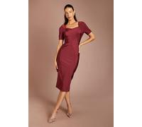 Coast Women's Short Sleeve Bandage Midi Dress in Fig | Size: 14