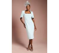 Coast Women's Short Sleeve Corset Pencil Dress in Duck Egg | Size: 18