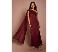 Coast Women's Shoulder Chiffon Drape Maxi Dress in Oxblood | Size: 18