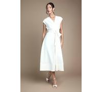 Coast Women's Sleeveless Belted Midi Wedding Dress in Ivory | Size: 12 Coast Ivory 12
