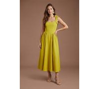 Coast Women's Sleeveless Crepe Midi Dress With Bow Detail Straps in Lime | Size: 14