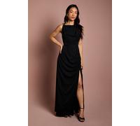 Coast Women's Sleeveless Ruched Maxi Dress With Buckle Detail in Black | Size: 8 Coast Black 8